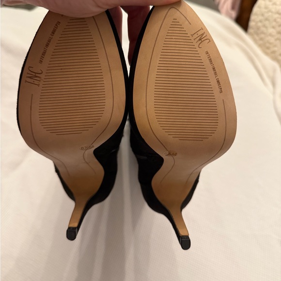 Elegant Black Knee-High Women's Boots suede feel - Picture 2 of 3